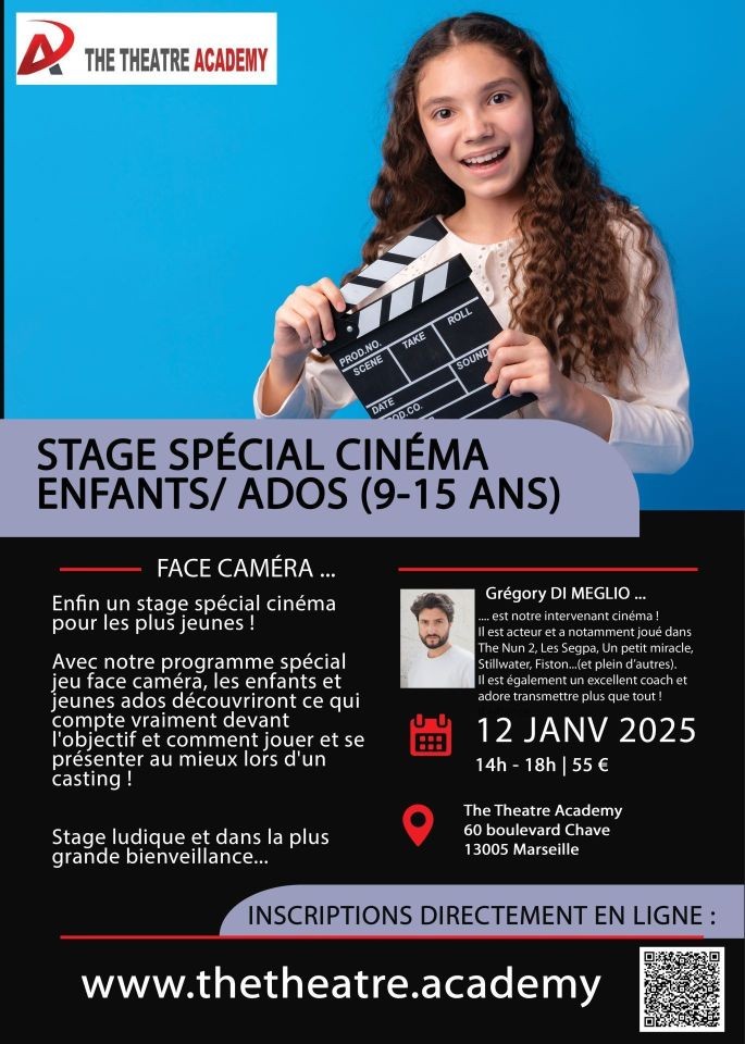 Stage spécial face caméra pour 9 à 15 ans | 12.01.2025 | Marseille
