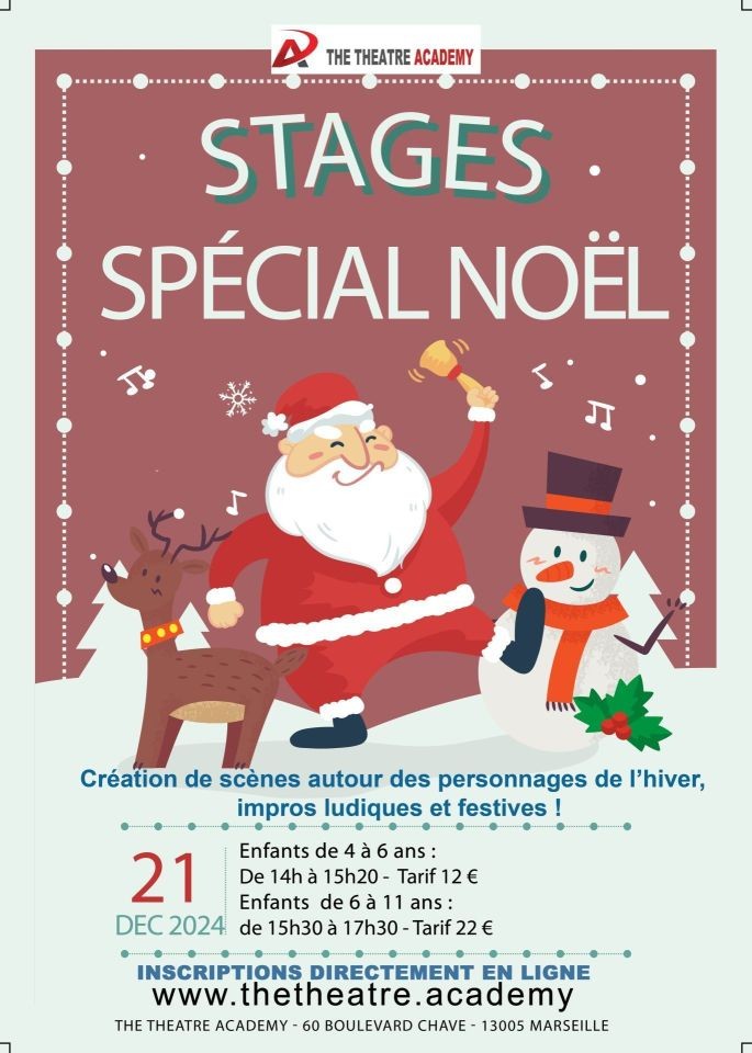 Stages de théâtre pour tout-petits et enfants spécial Noël | 21.12.2024 | Marseille